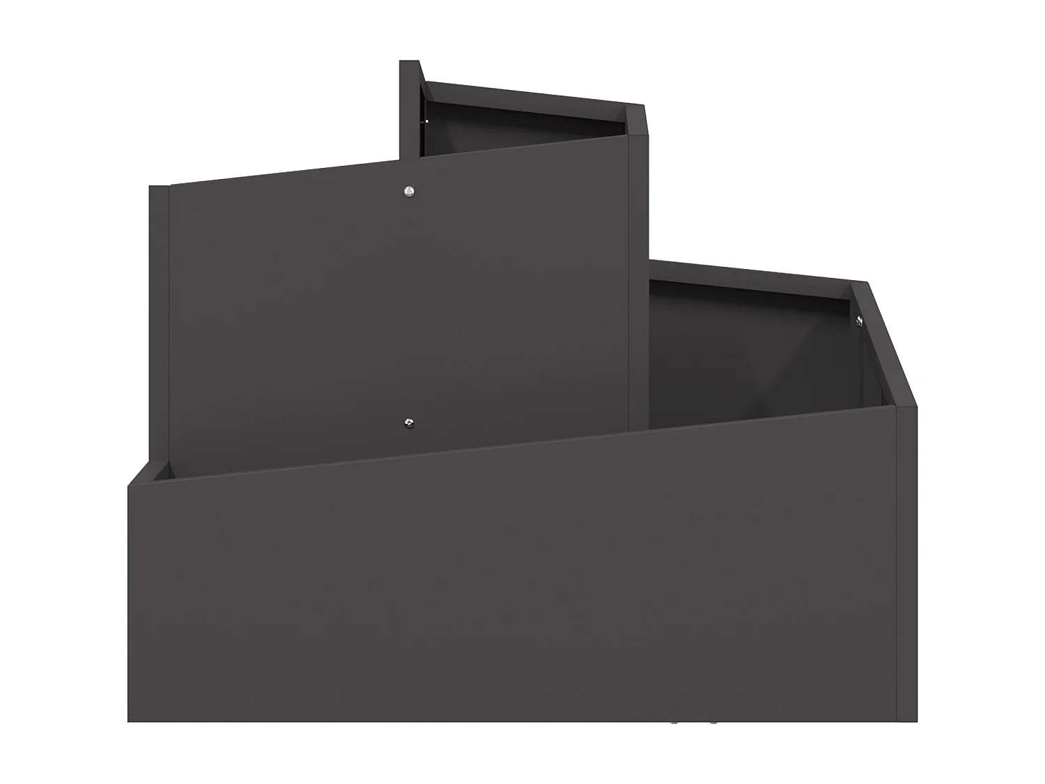 Zwarte plastic pot van hogedichtheidspolyethyleen (medium)