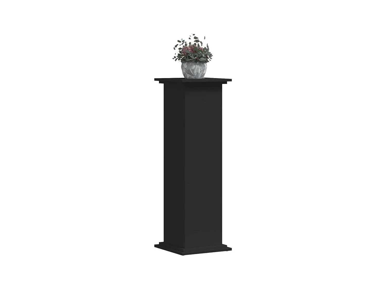 Zwarte plantenstandaard 33x33x100 cm bewerkt hout