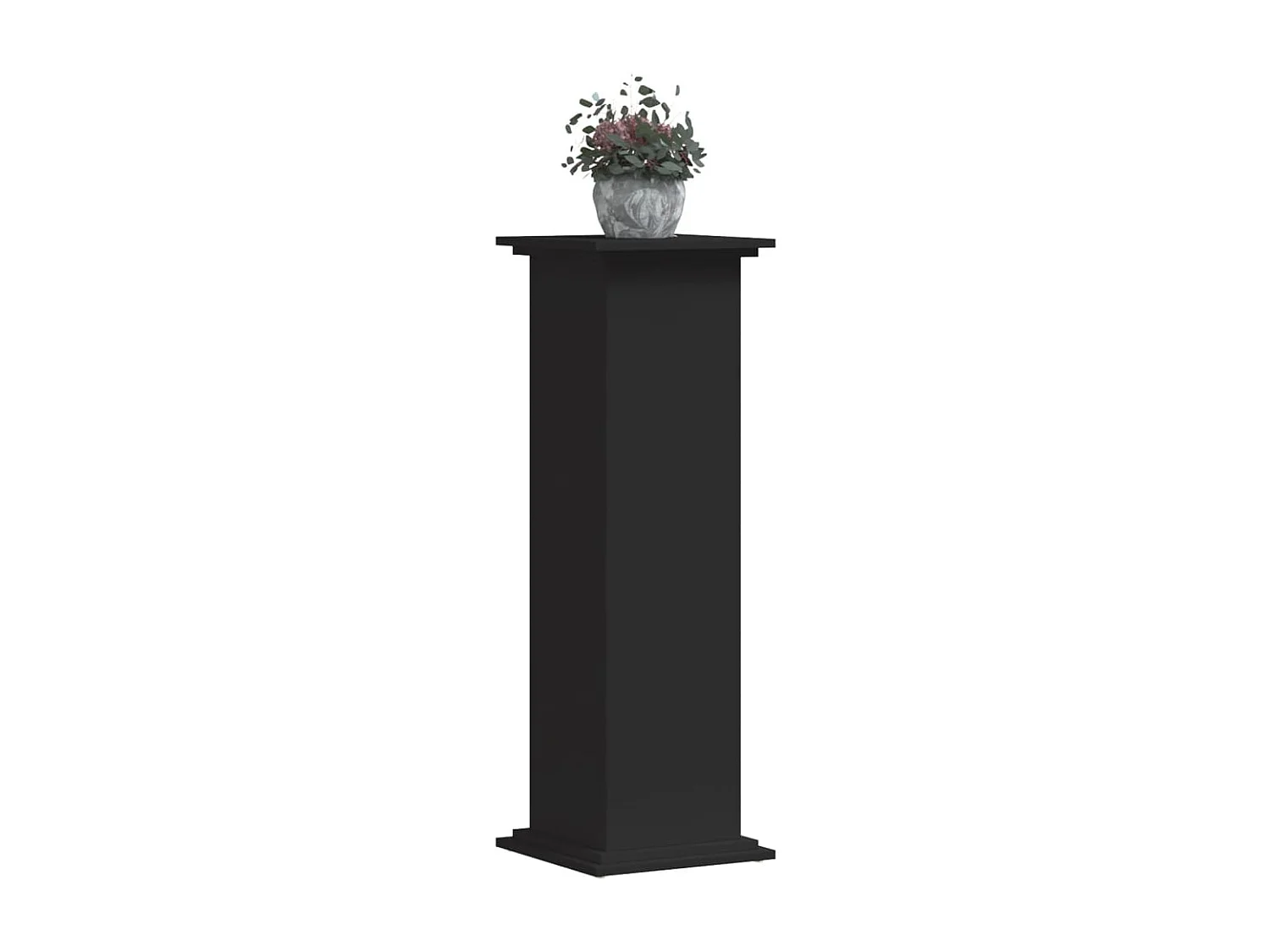 Support pour plantes noir 33x33x100 cm bois d'ingénierie
