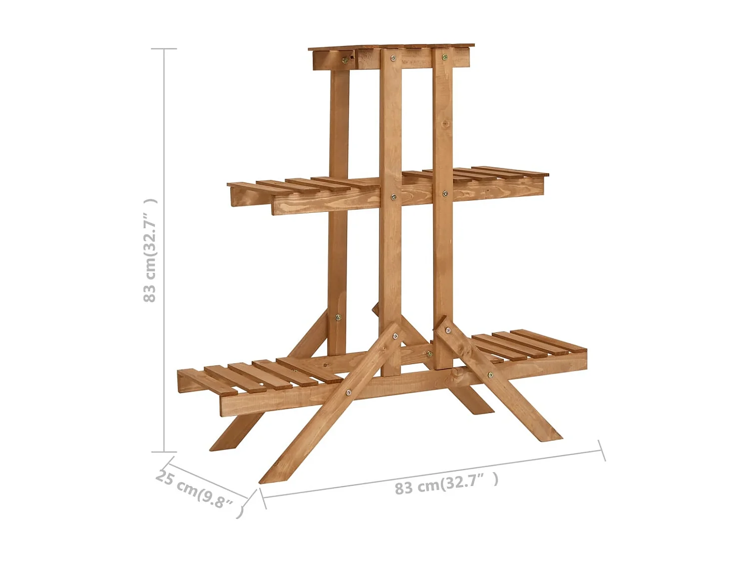Soporte para plantas 83x25x83 cm Madera de abeto