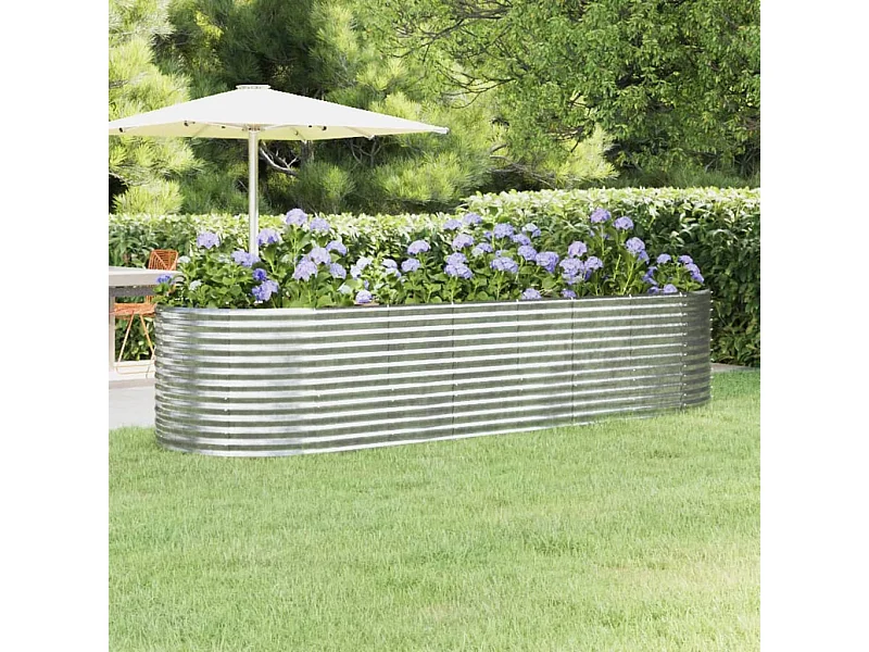 Verhoogd tuinbed gepoedercoat staal zilver