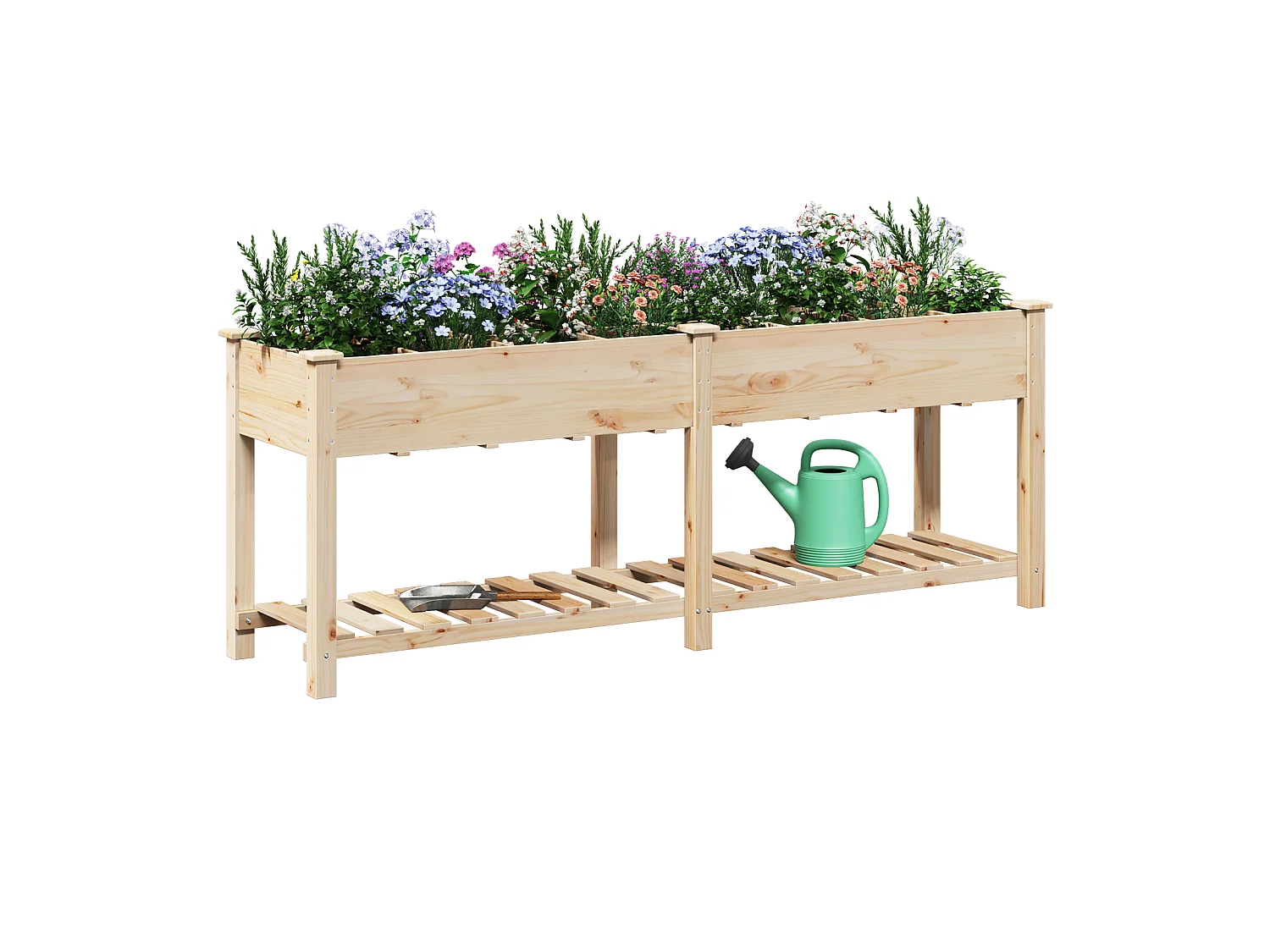 Jardinier avec grilles 203x53x76 cm en bois massif de sapin