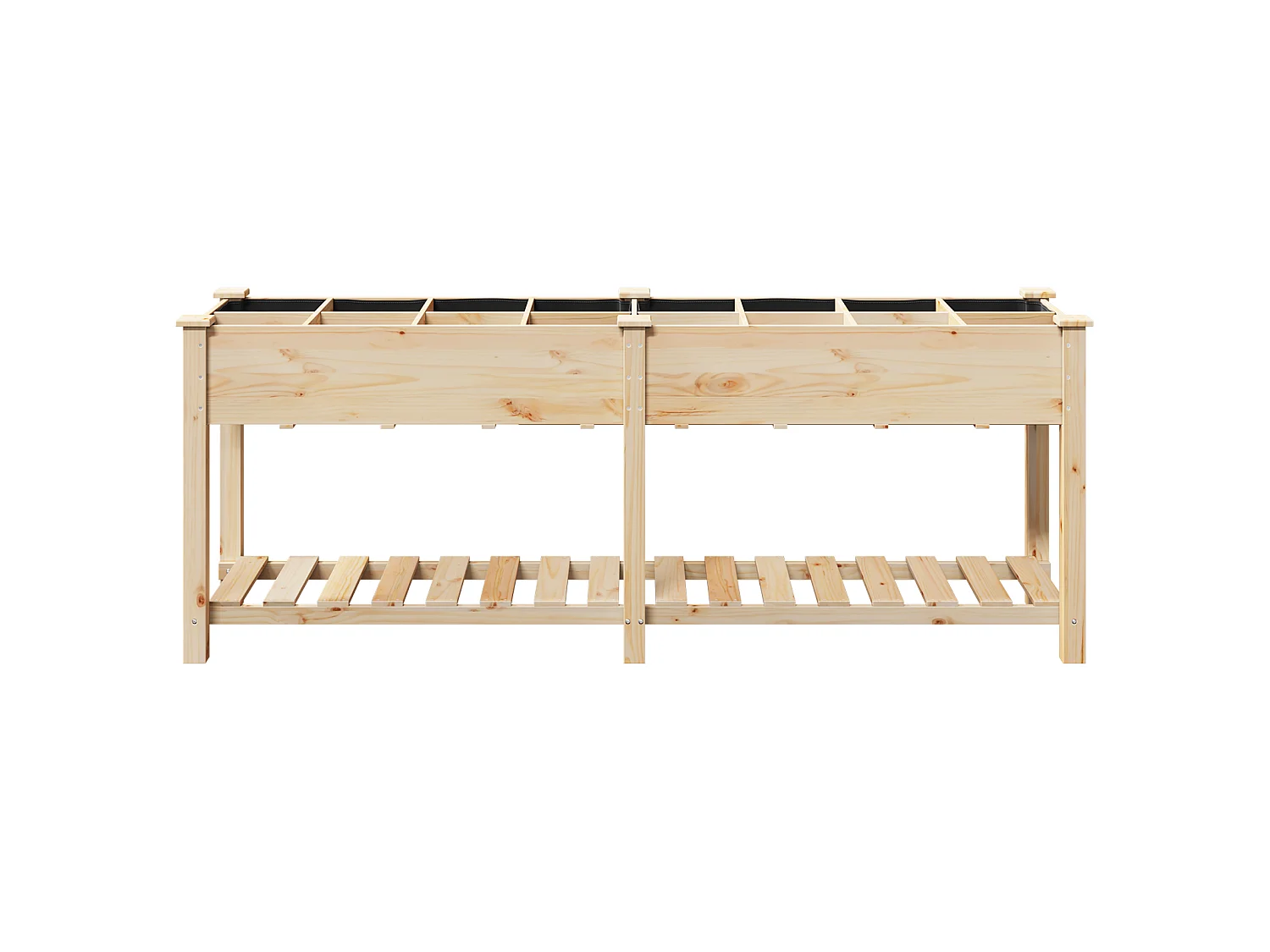 Jardinier avec grilles 203x53x76 cm en bois massif de sapin