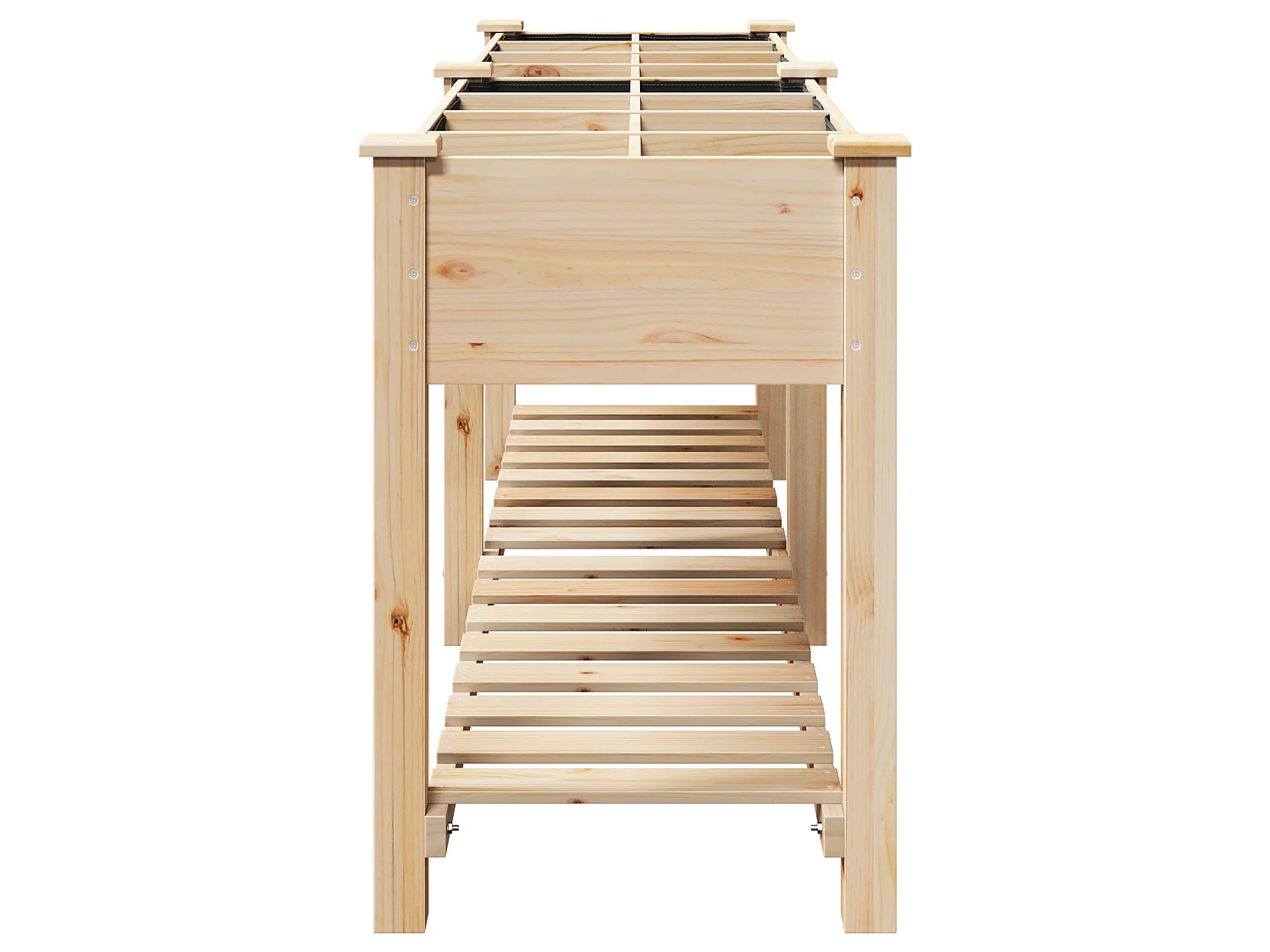 Jardinier avec grilles 203x53x76 cm en bois massif de sapin