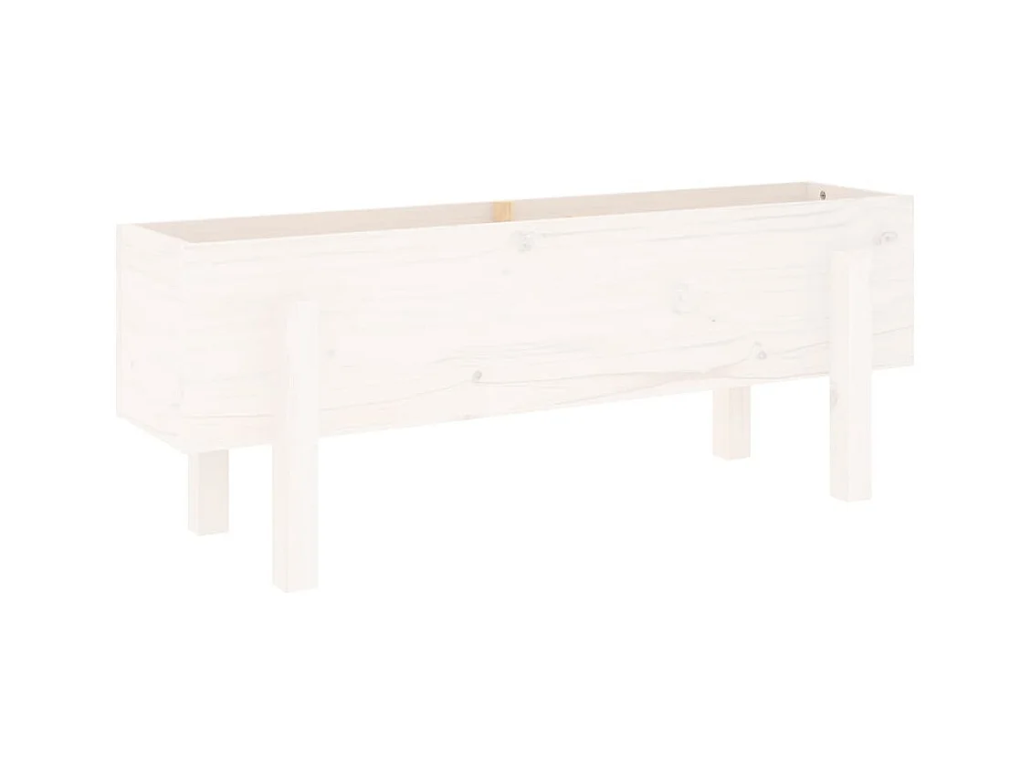 Lit surélevé de jardin blanc 101x30x38 cm bois de pin massif