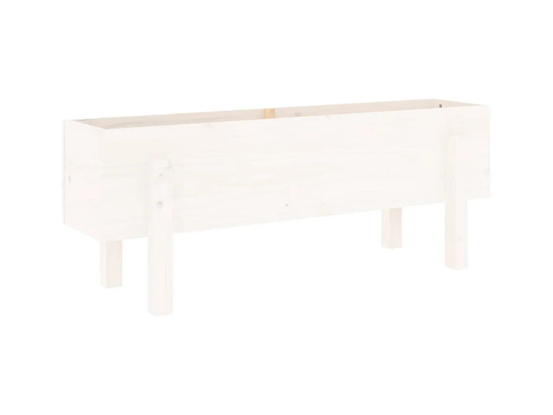 Lit surélevé de jardin blanc 101x30x38 cm bois de pin massif
