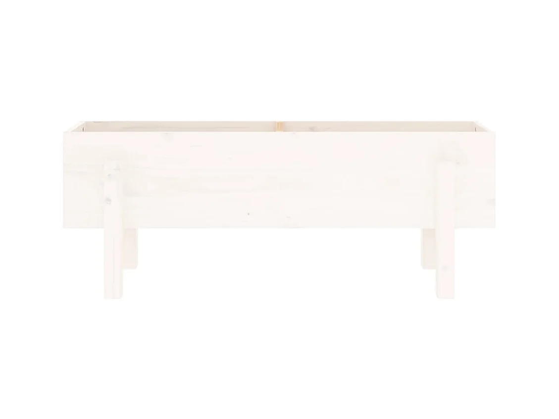 Lit surélevé de jardin blanc 101x30x38 cm bois de pin massif