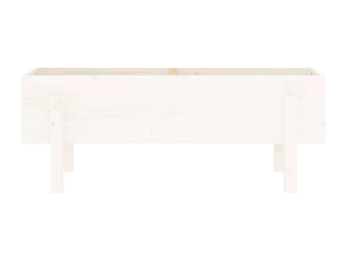 Lit surélevé de jardin blanc 101x30x38 cm bois de pin massif