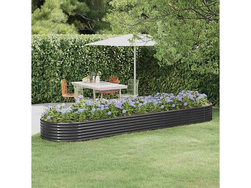 Lit surélevé de jardin Acier enduit de poudre Anthracite