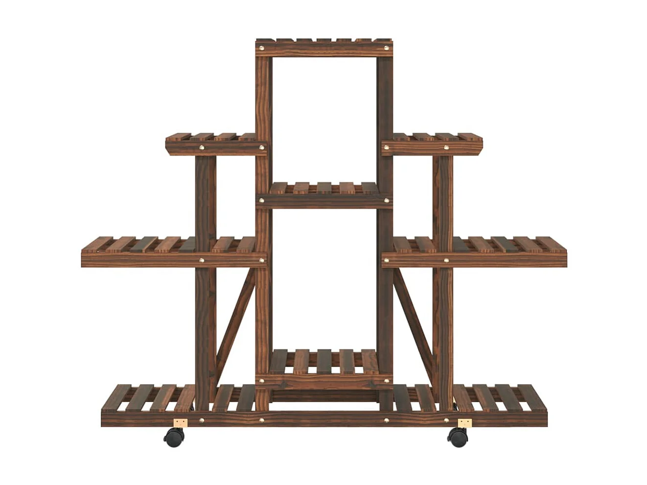 Support à fleurs avec roues 110x25x101 cm bois massif de sapin