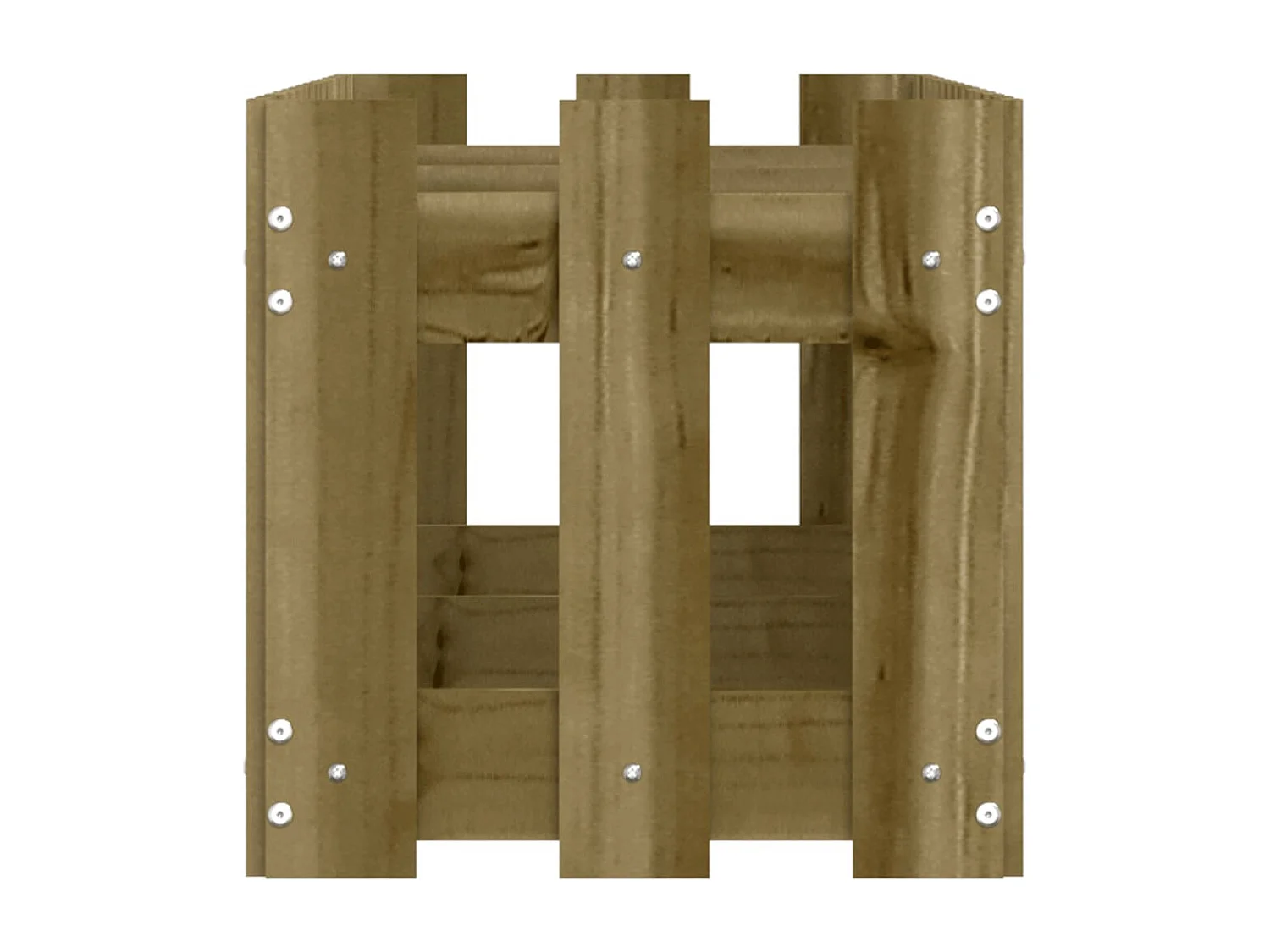 Cama de jardín elevada con diseño de valla de madera de pino impregnada