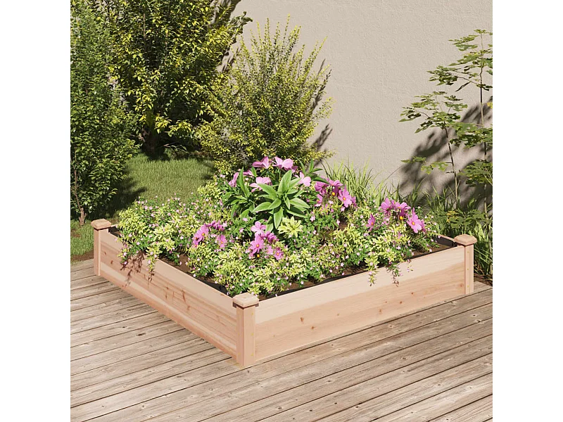 Verhoogde tuinbedliner 120x120x25 cm massief dennenhout