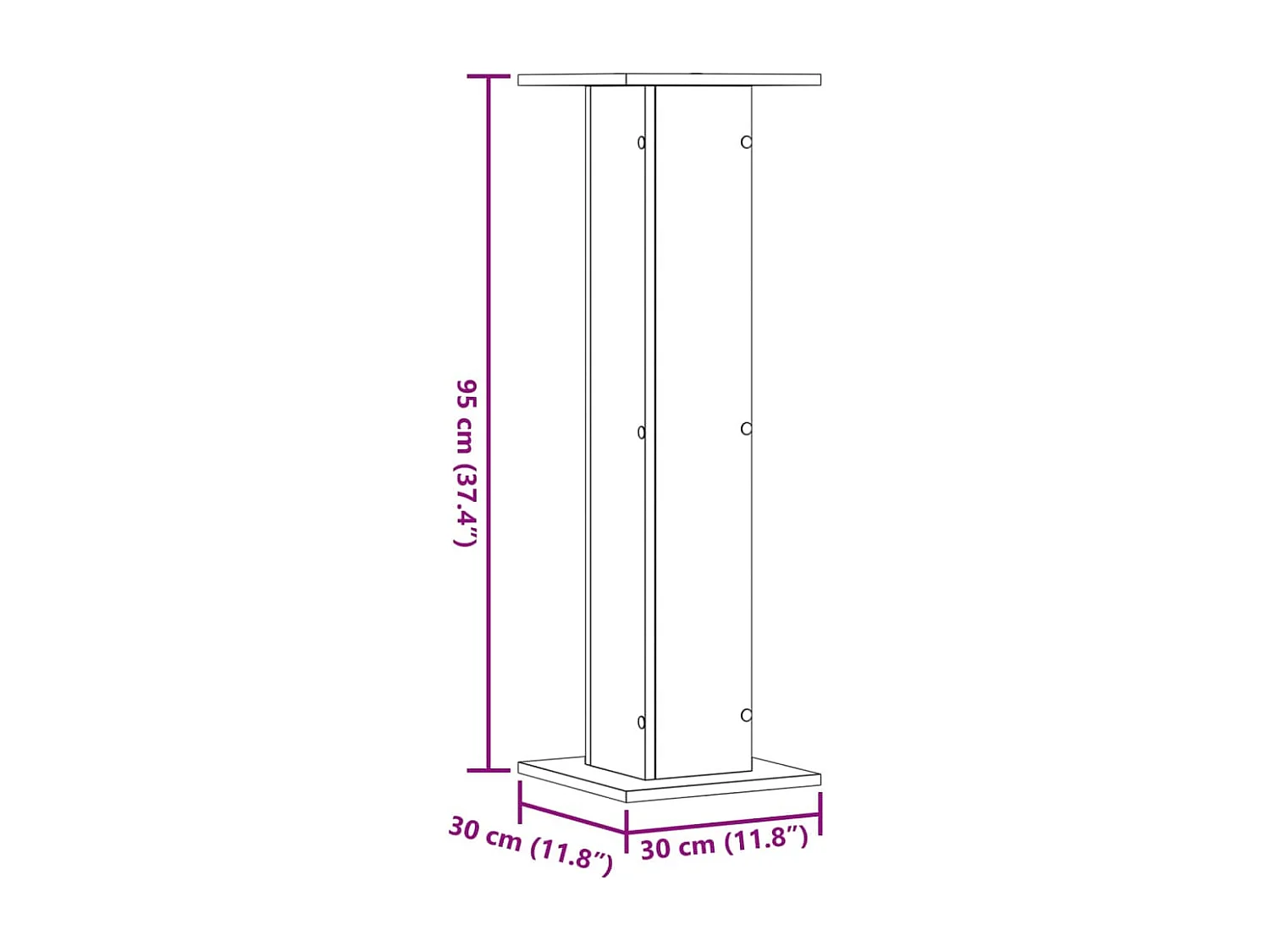 Supporti per piante 2 pezzi in cemento grigio e legno ingegnerizzato