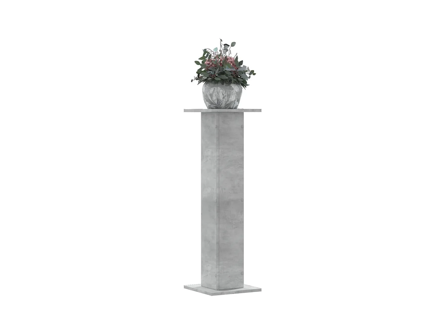 Supports pour plantes 2 pcs gris béton bois d'ingénierie