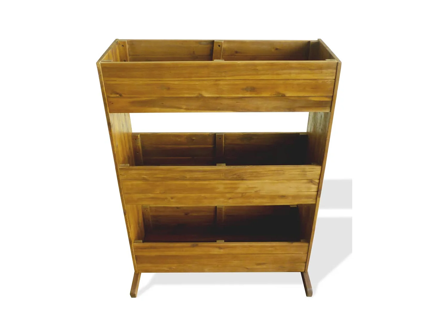 Letto da giardino rialzato a 3 livelli in legno massello di acacia