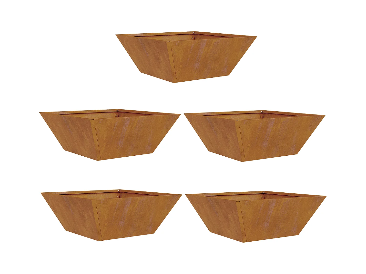 Pots en métal Acier corten 40 x 40 x 15 cm
