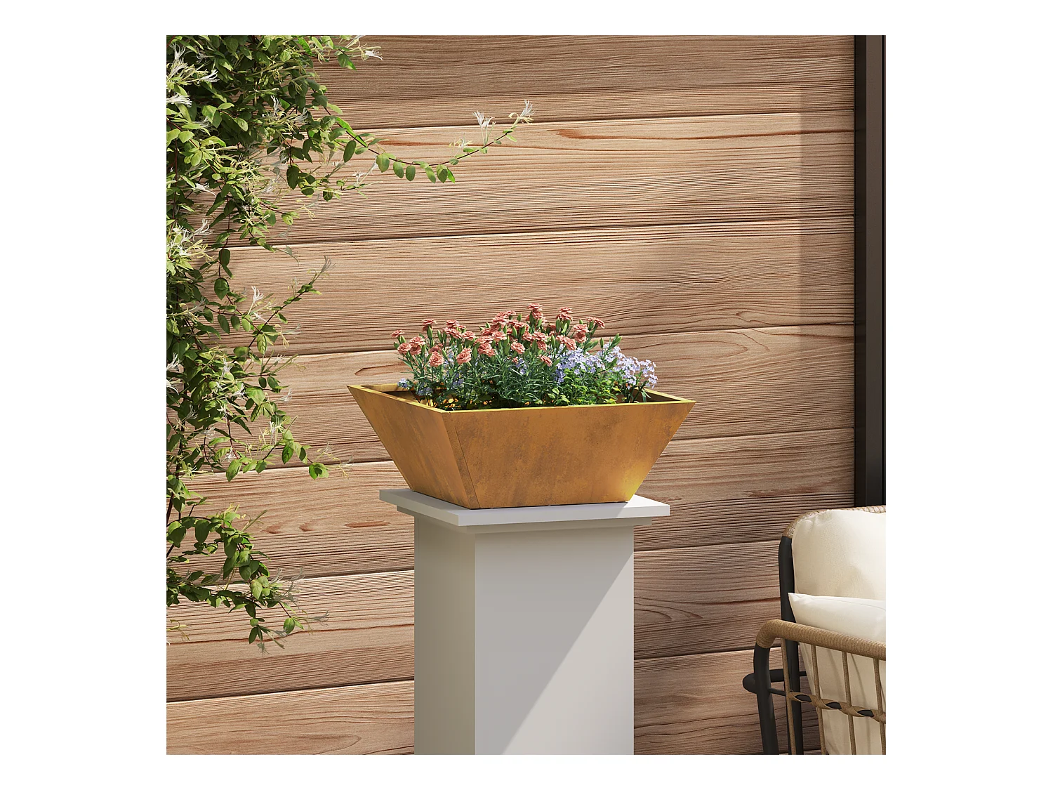 Pots en métal Acier corten 40 x 40 x 15 cm