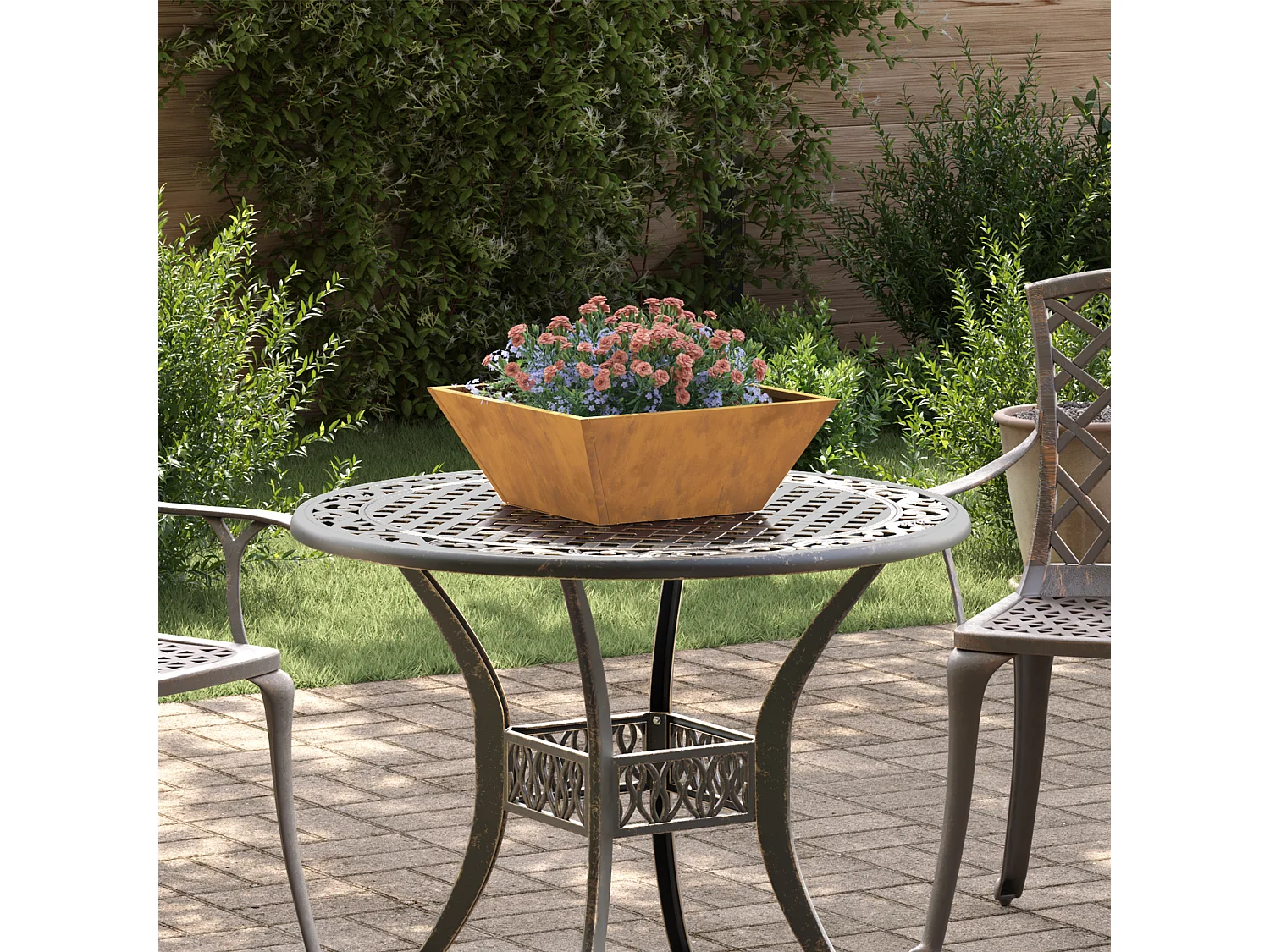 Pots en métal Acier corten 40 x 40 x 15 cm