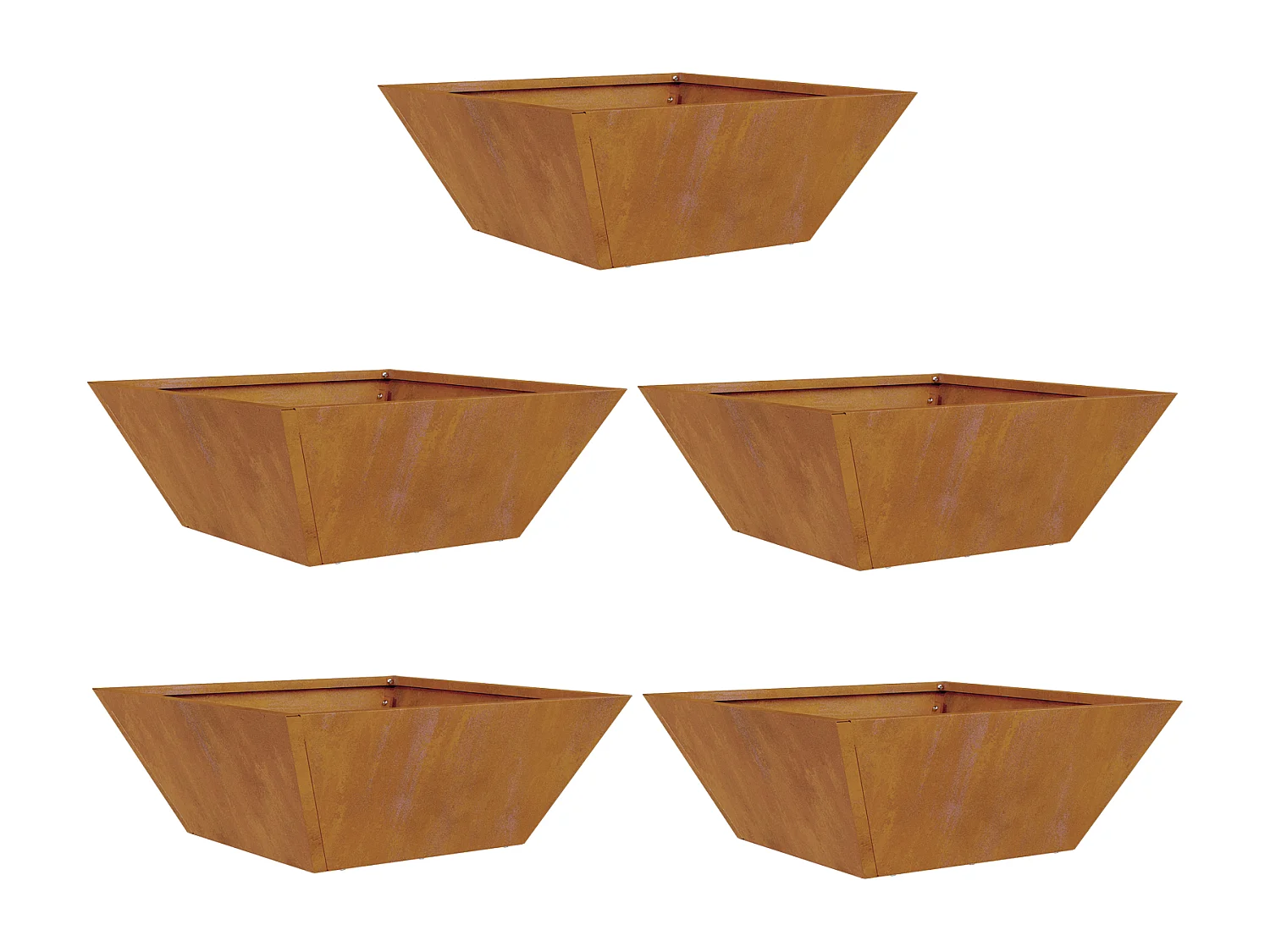 Pots en métal Acier corten 40 x 40 x 15 cm