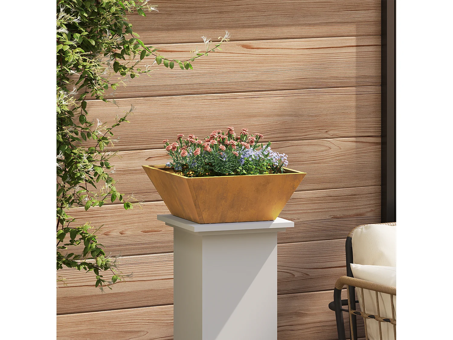 Pots en métal Acier corten 40 x 40 x 15 cm