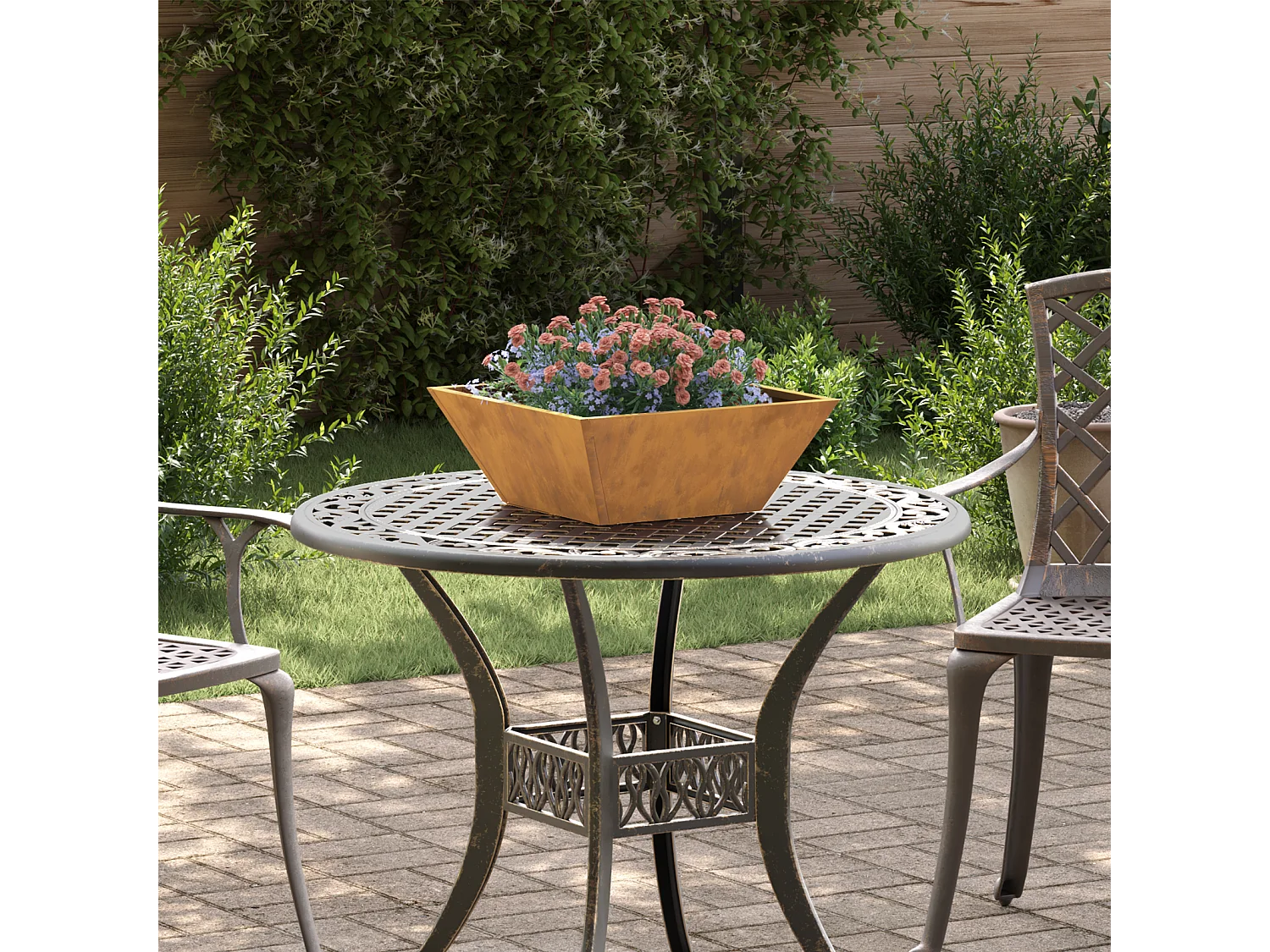 Pots en métal Acier corten 40 x 40 x 15 cm