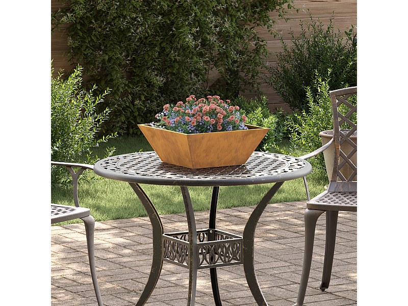 Metalen potten Cortenstaal 40 x 40 x 15 cm