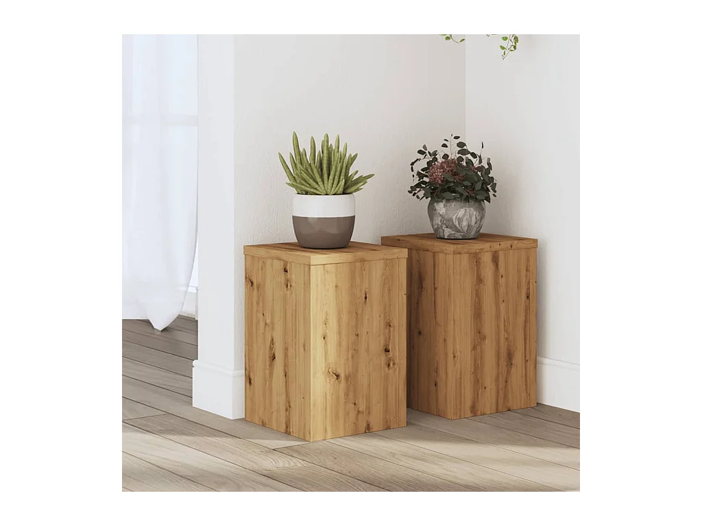 Supports pour plantes 2 pcs chêne artisanal bois d'ingénierie