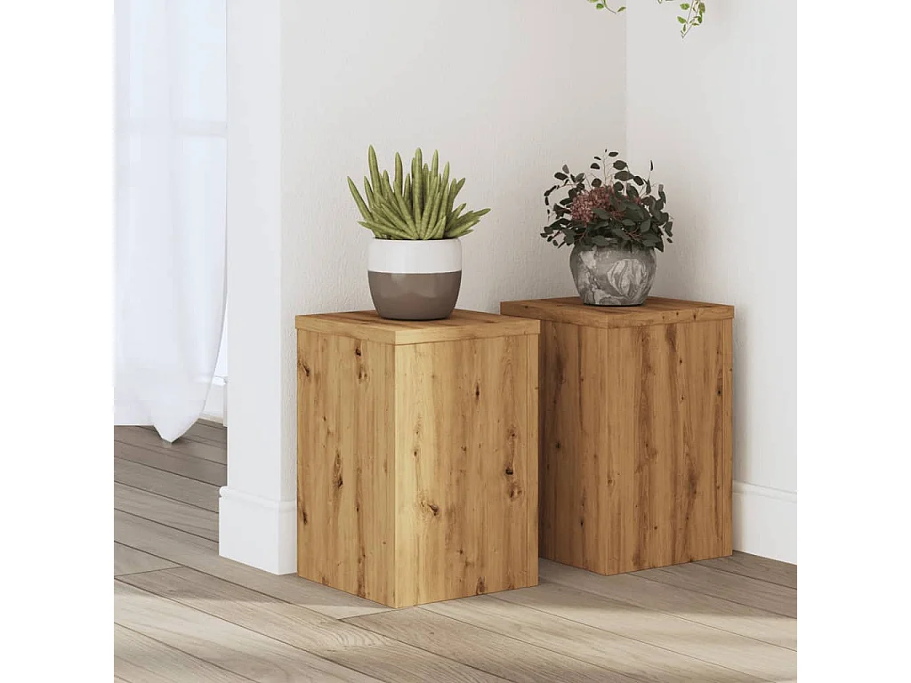 Supports pour plantes 2 pcs chêne artisanal bois d'ingénierie