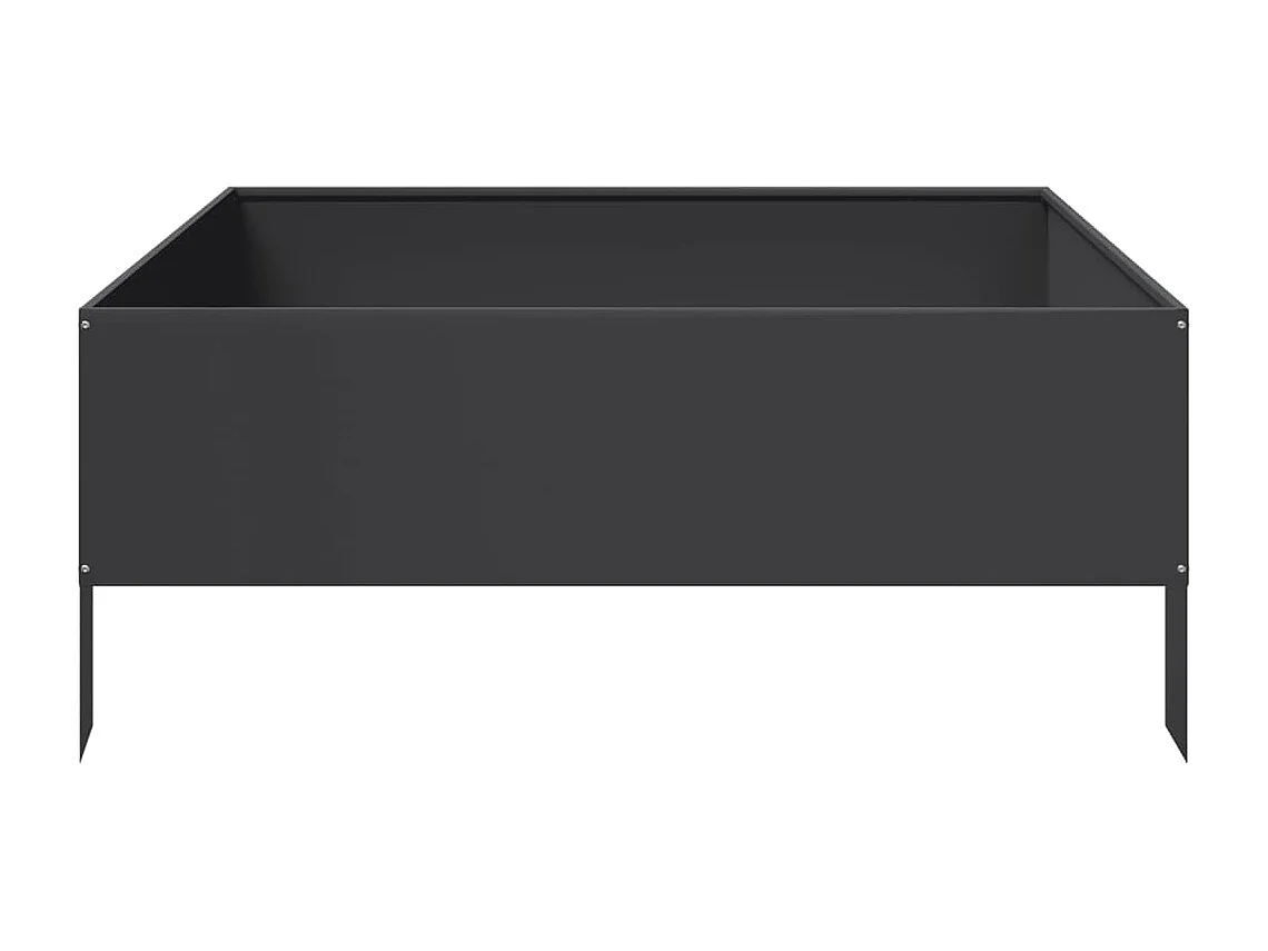 Letto da giardino rialzato nero 100x100x25 cm in acciaio