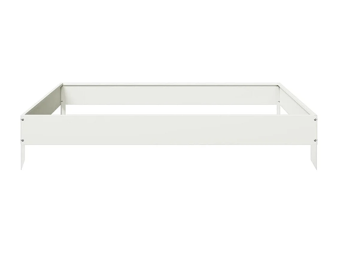 Letto da giardino rialzato bianco 100x100x18,5 cm in acciaio