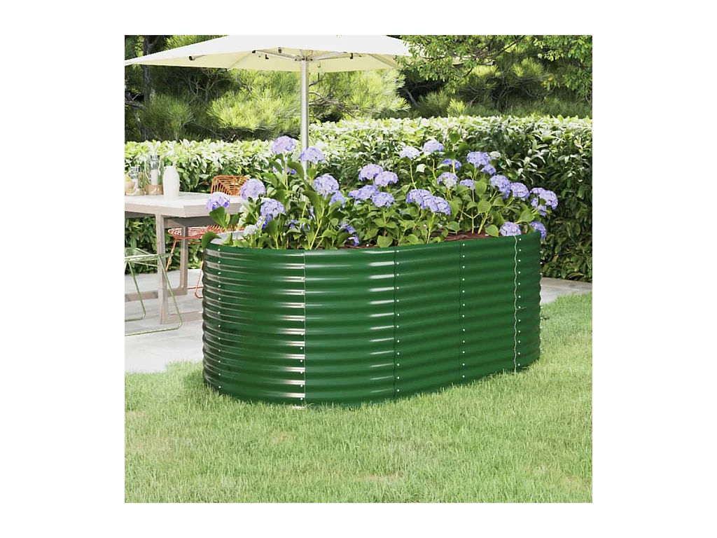 Letto da giardino rialzato in acciaio verniciato a polvere 175x100x68cm verde