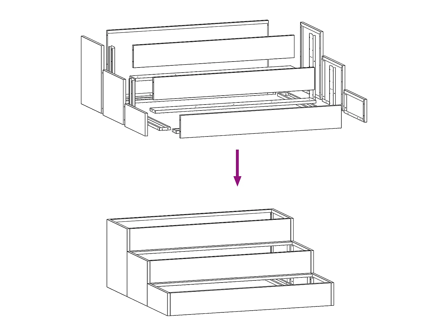 Tuinman 3 planken 90x90x35 cm Zwart staal