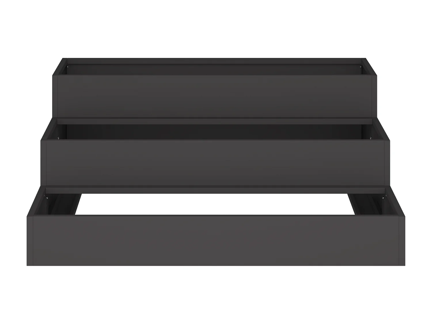 Jardinier 3 étagères 90x90x35 cm Acier noir