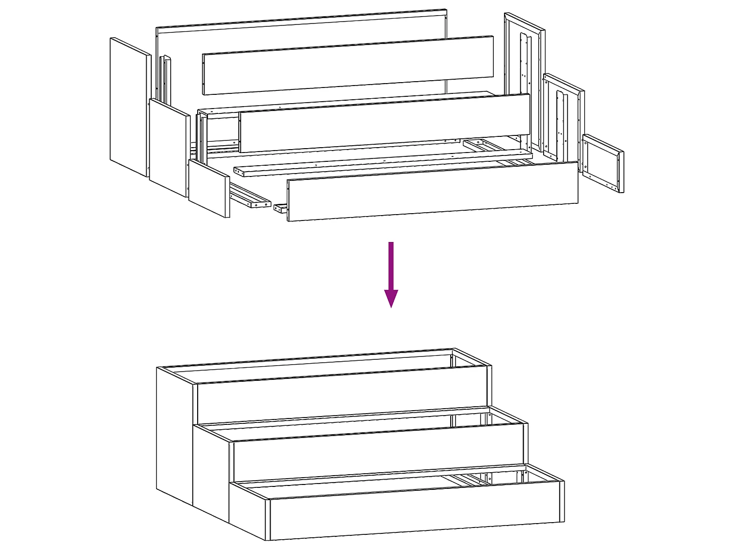 Jardinier 3 étagères 90x90x35 cm Acier noir