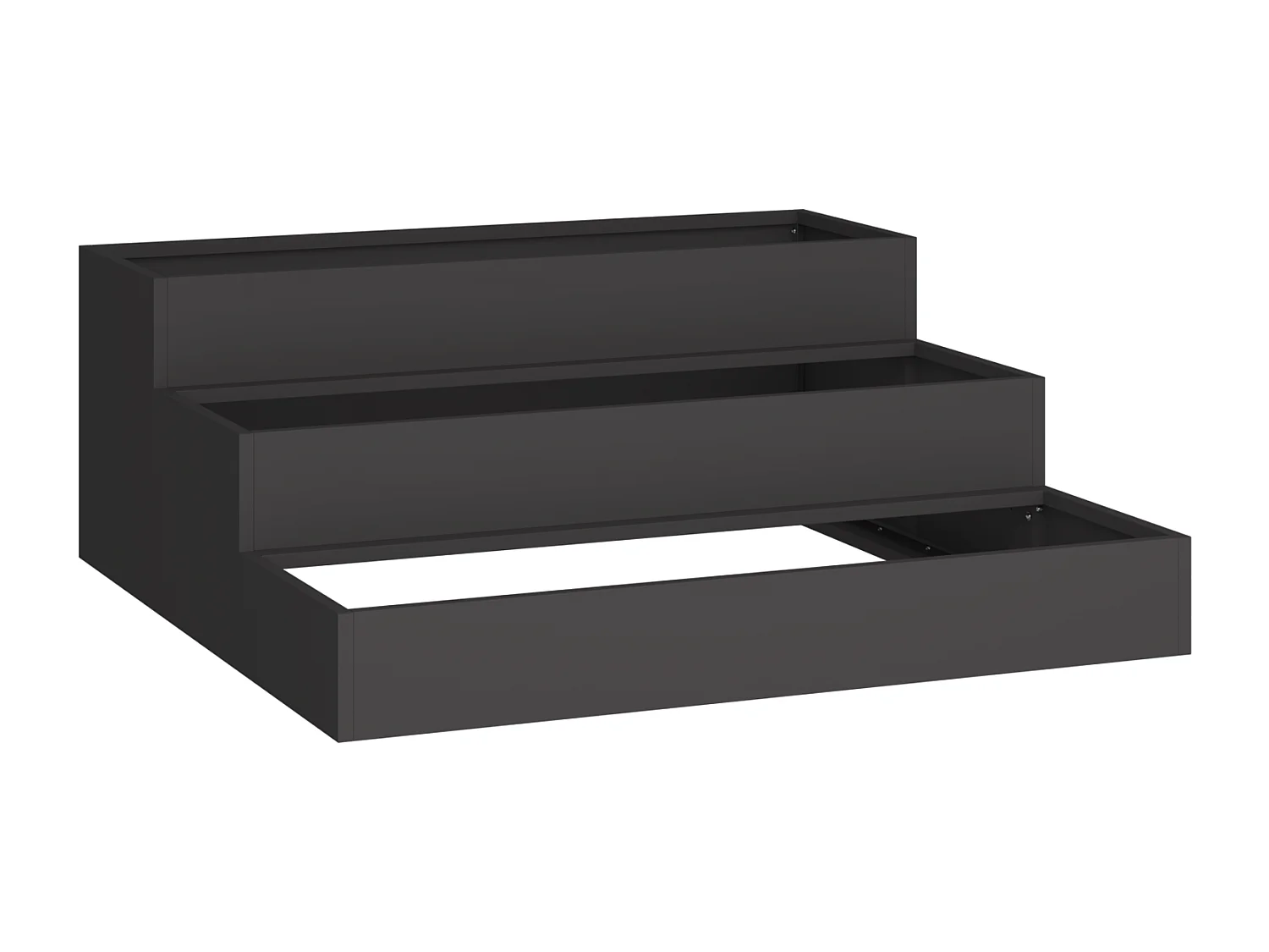 Jardinier 3 étagères 90x90x35 cm Acier noir