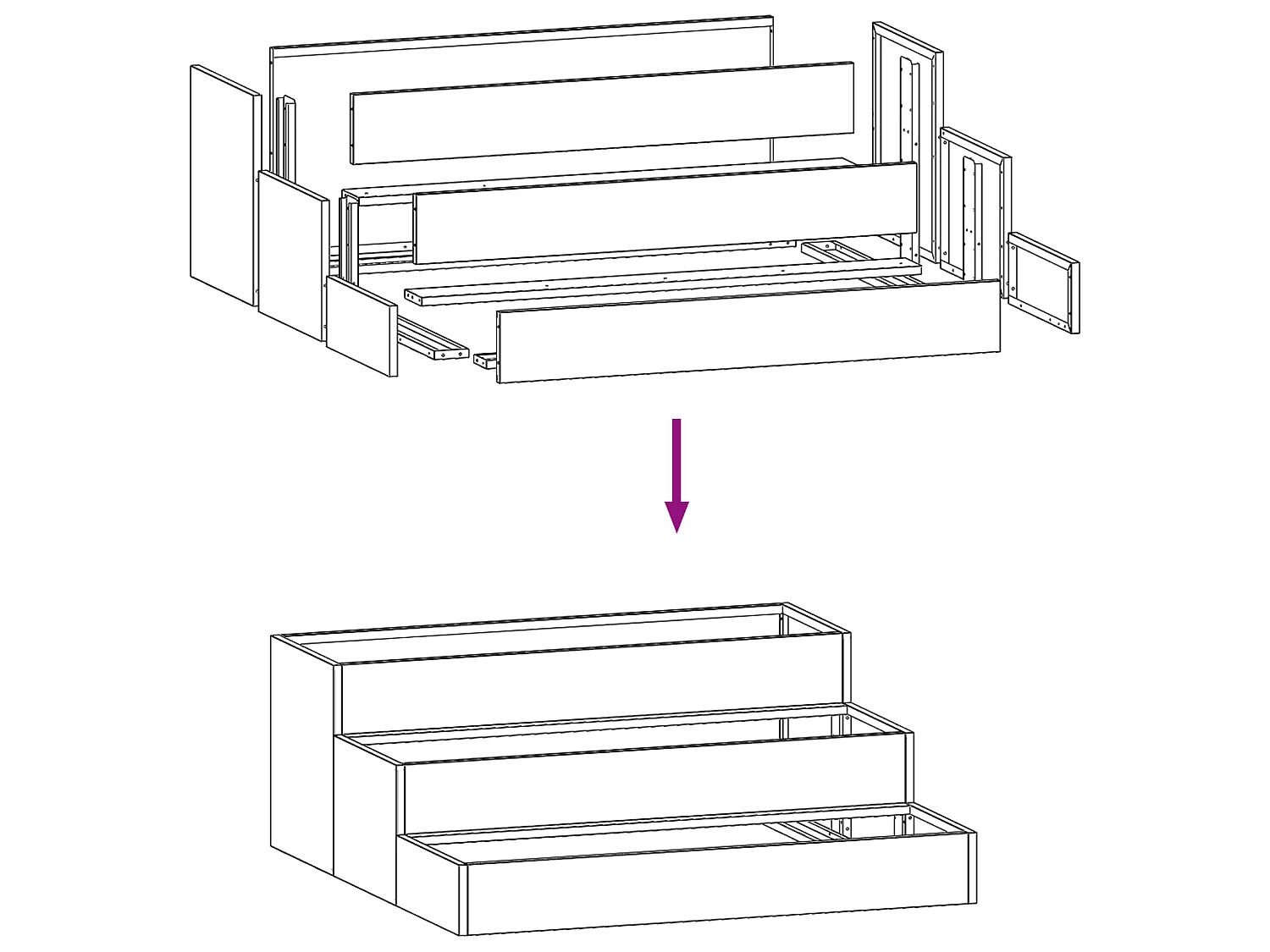 Jardinier 3 étagères 90x90x35 cm Acier noir