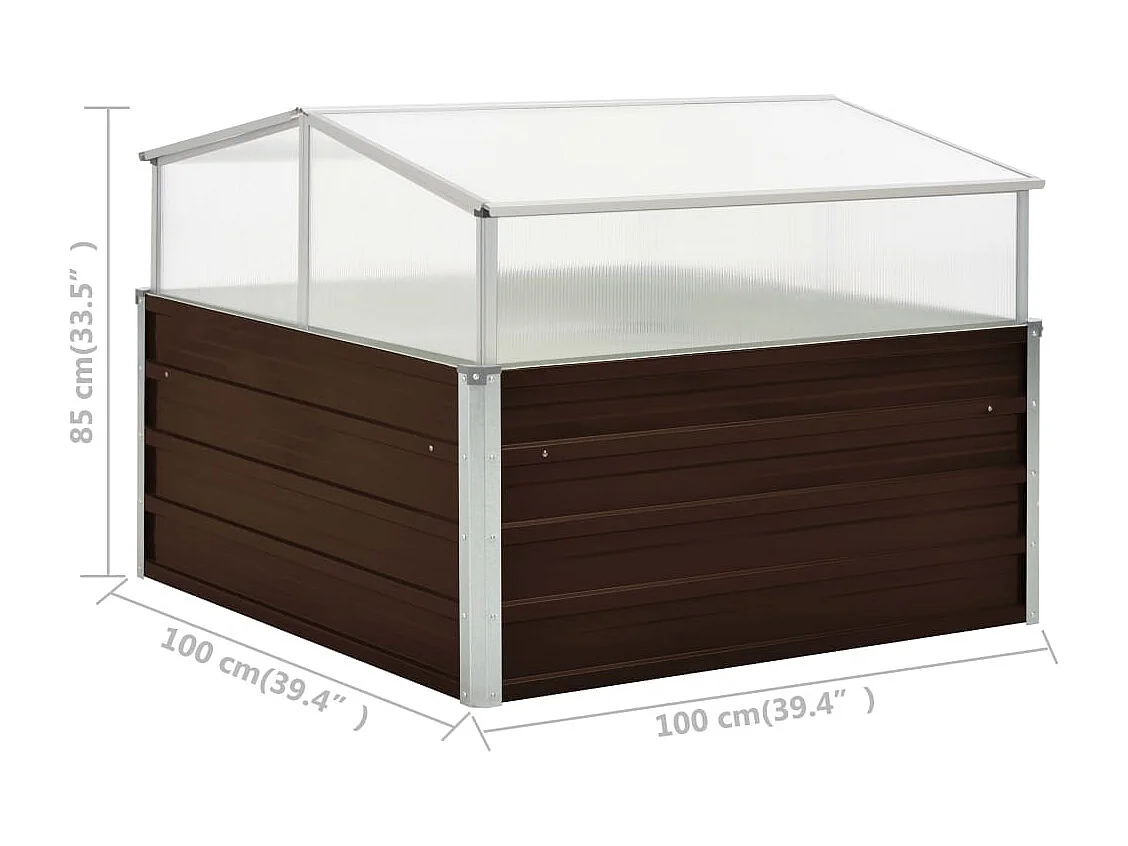 Serra marrone 100 x 100 x 85 cm in acciaio zincato