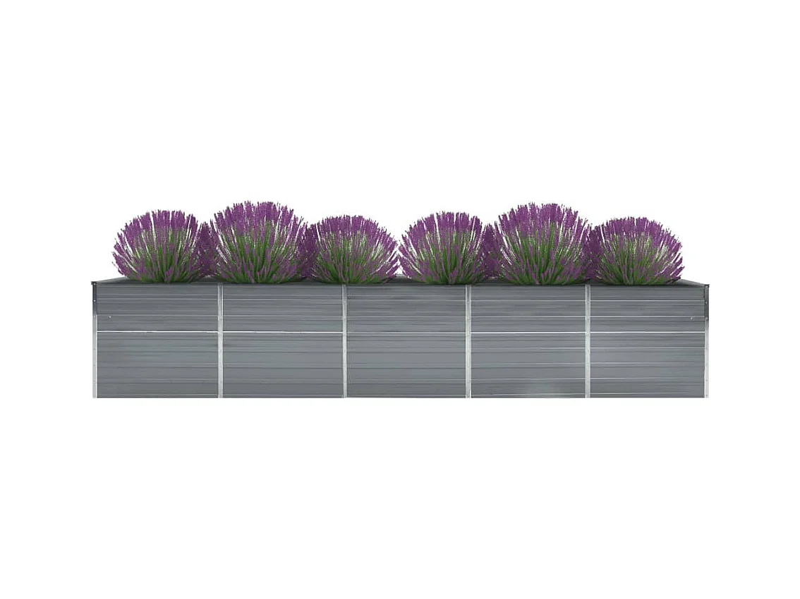 Verhoogd tuinbed Gegalvaniseerd staal 400x80x45 cm Grijs