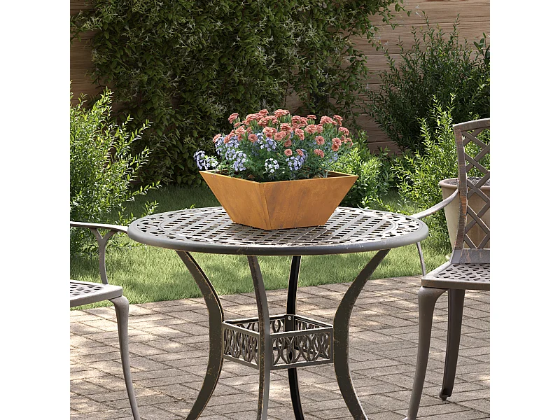 Jardinier en métal Acier météo 35 x 35 x 15 cm Durable