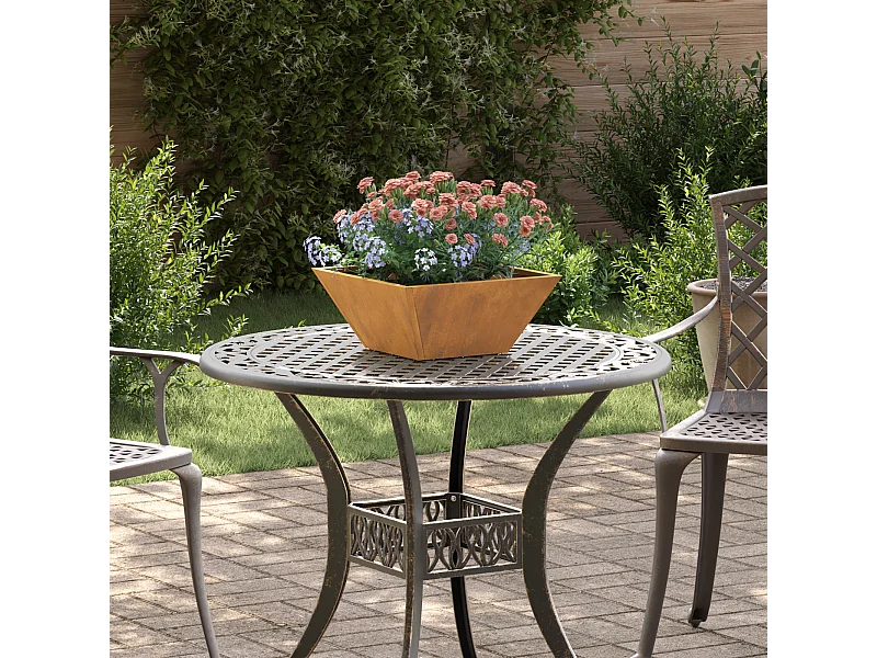 Jardinier en métal Acier météo 35 x 35 x 15 cm Durable