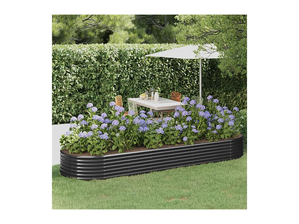 Verhoogd tuinbed gepoedercoat staal antraciet