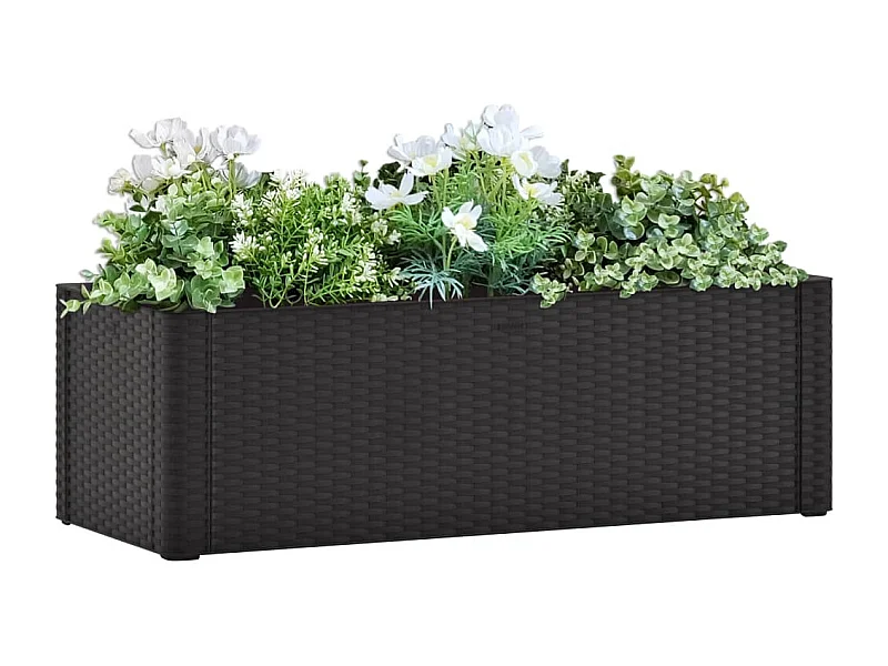 Verhoogd tuinbed met bewateringssysteem, antraciet, 100x43x33 cm