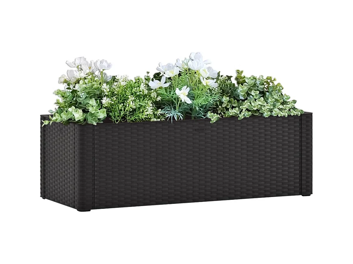 Letto da giardino rialzato con sistema di irrigazione, antracite, 100x43x33 cm