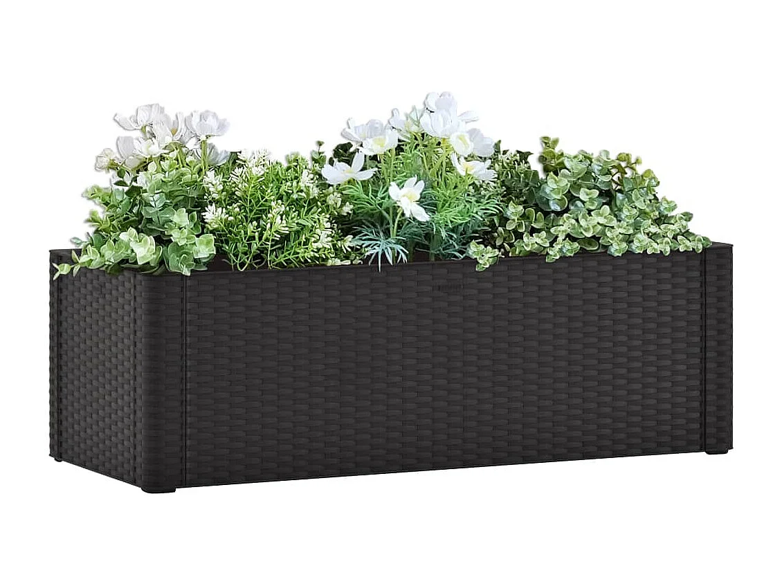 Verhoogd tuinbed met bewateringssysteem, antraciet, 100x43x33 cm
