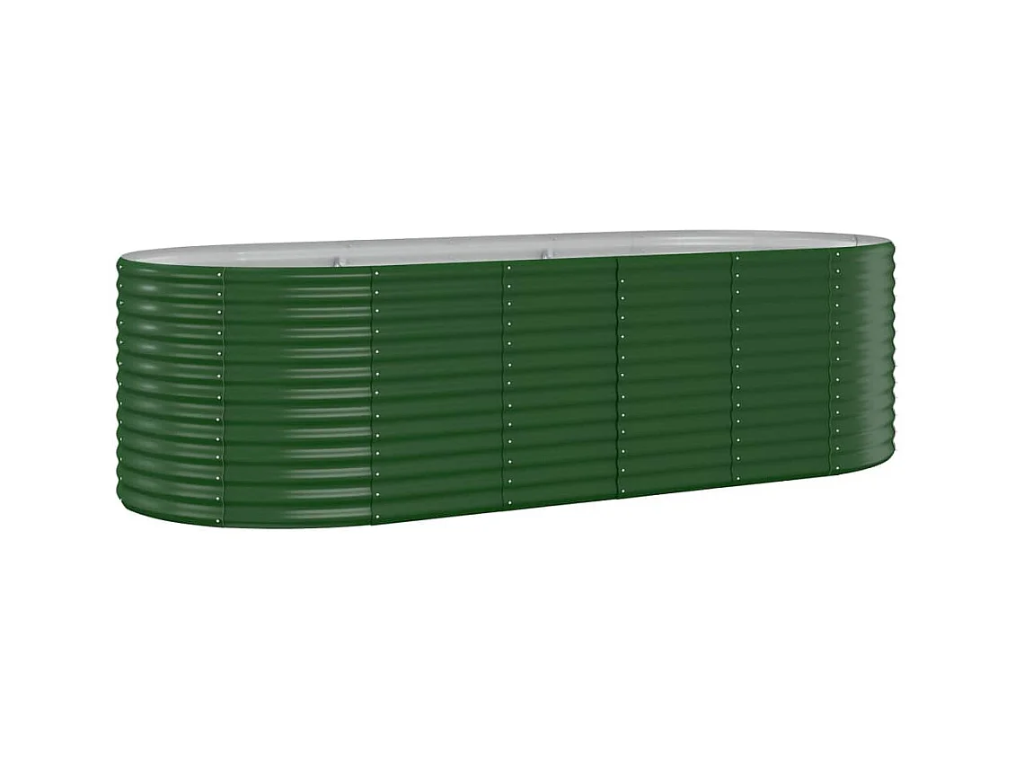 Lit surélevé de jardin Acier enduit de poudre 249x100x68cm Vert