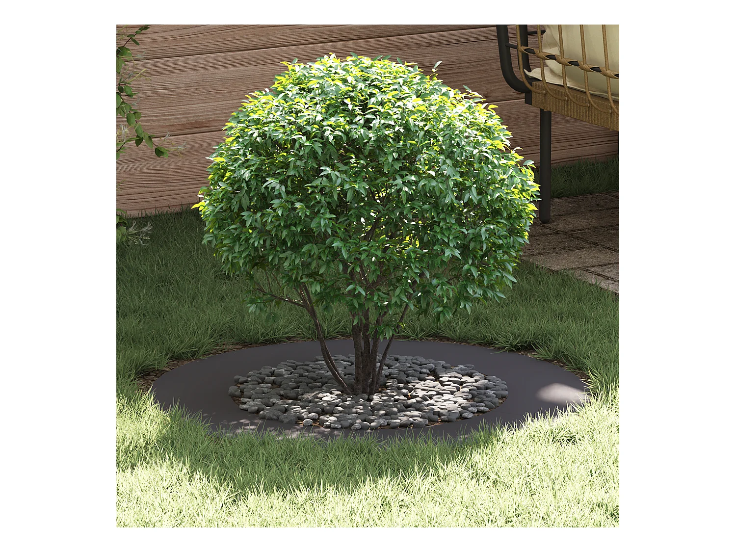 Pot de Fleurs en Plastique Noir Plastique Grand Rond Moderne