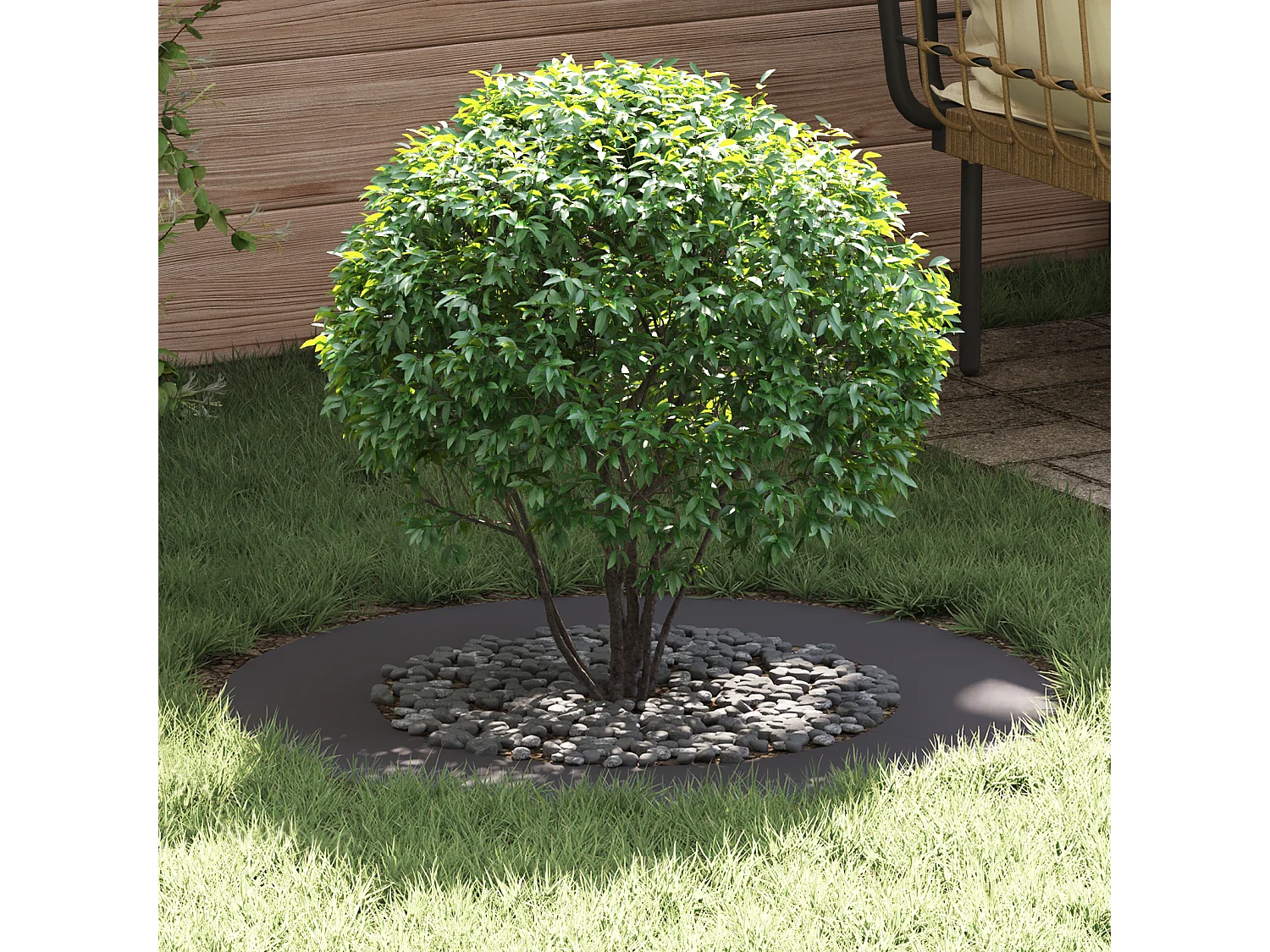 Pot de Fleurs en Plastique Noir Plastique Grand Rond Moderne