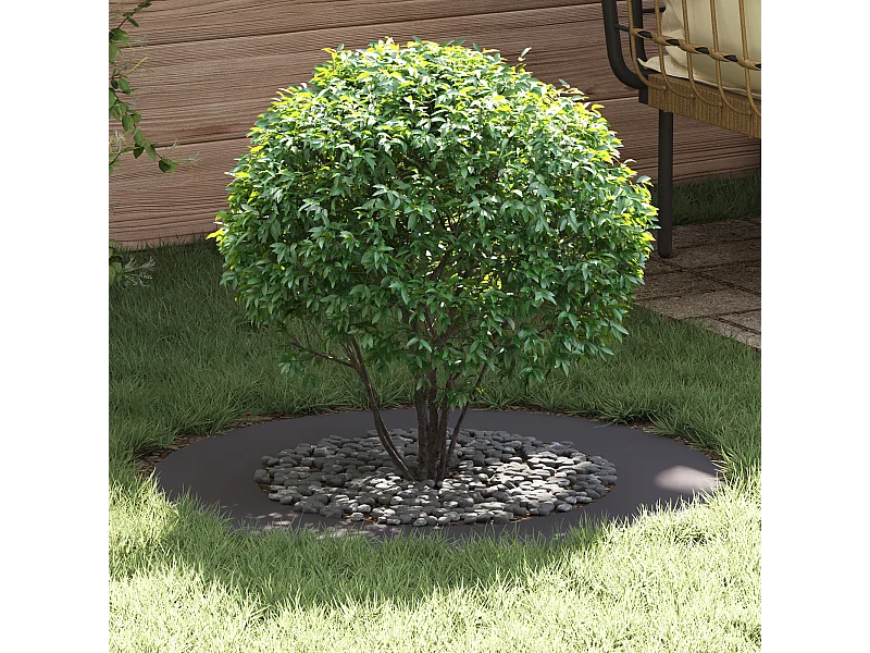 Pot de Fleurs en Plastique Noir Plastique Grand Rond Moderne