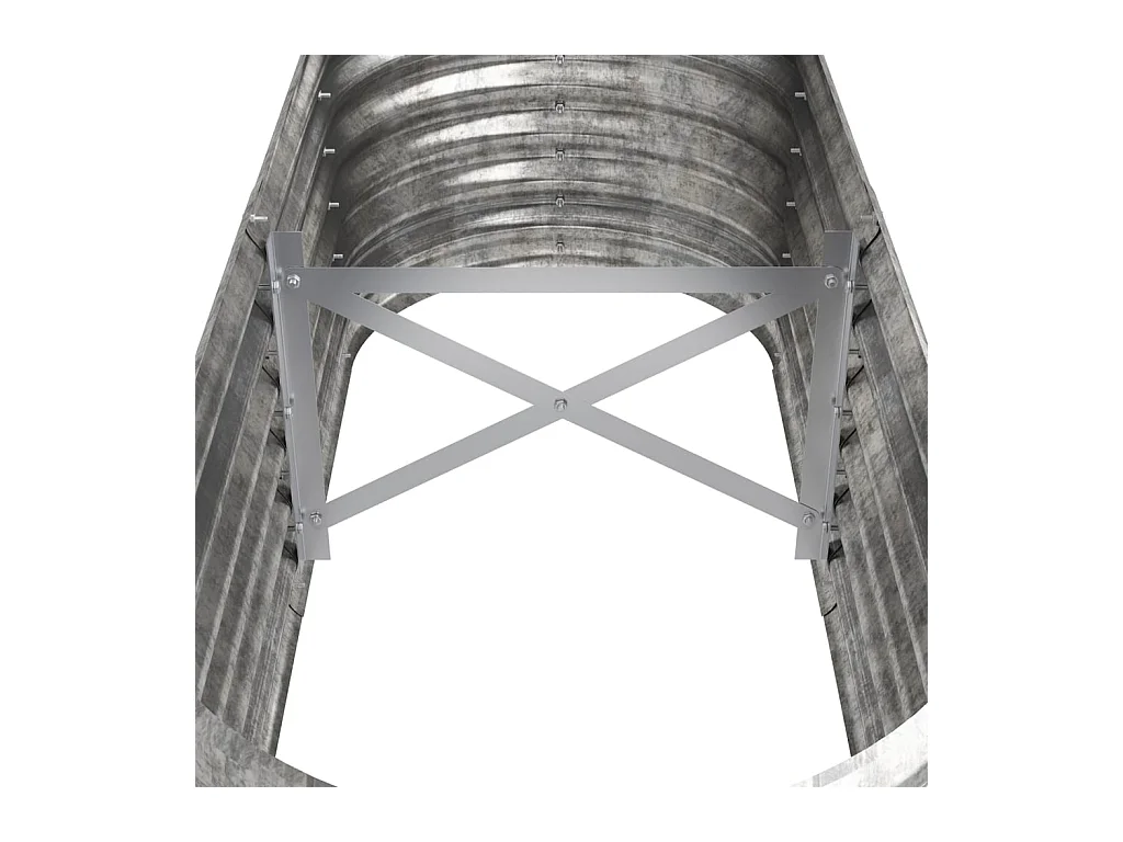 Letto da giardino rialzato in acciaio verniciato a polvere argento