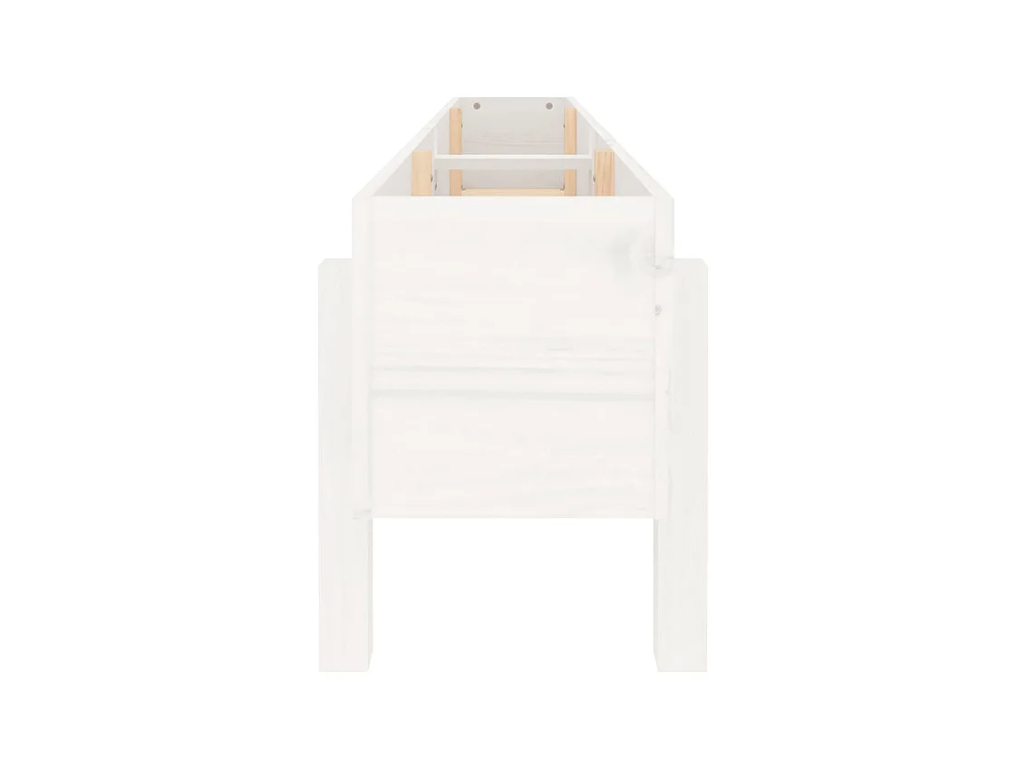 Lit surélevé de jardin blanc 160x30x38 cm bois de pin massif